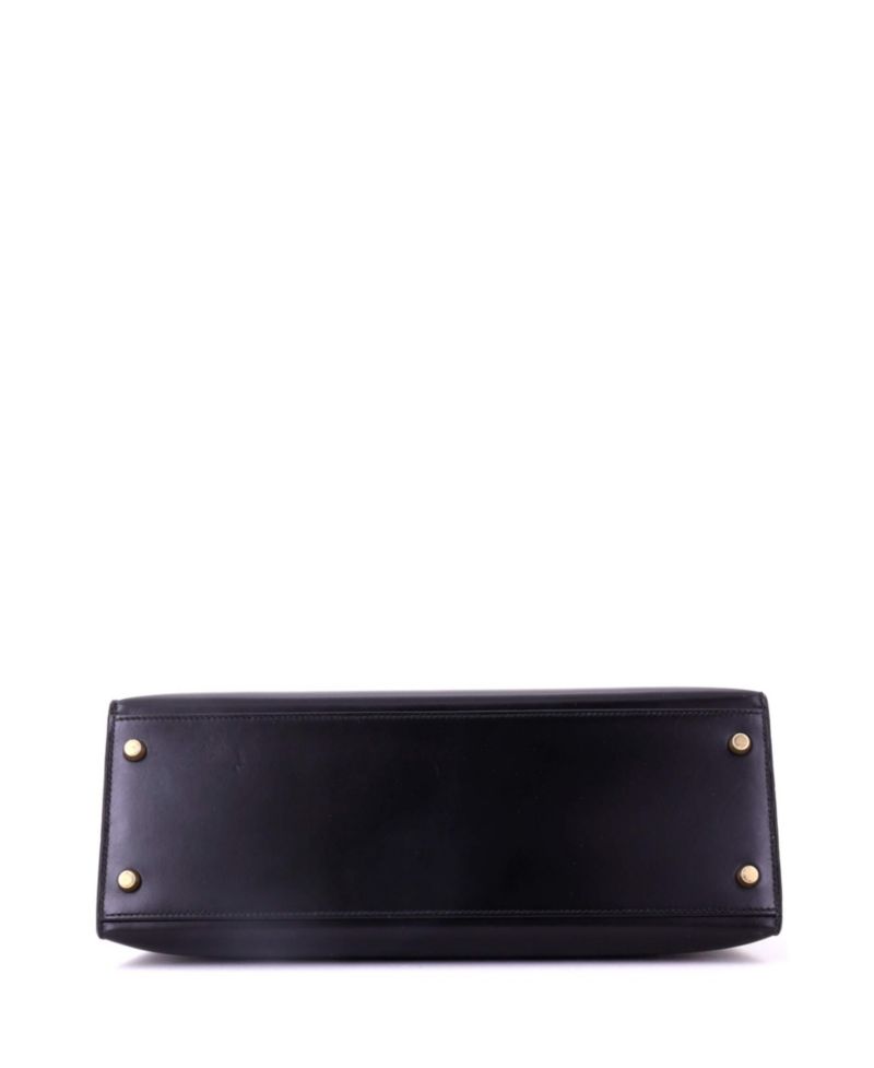 Kelly 32 Handbag Black Box Calf with Gold Hardware