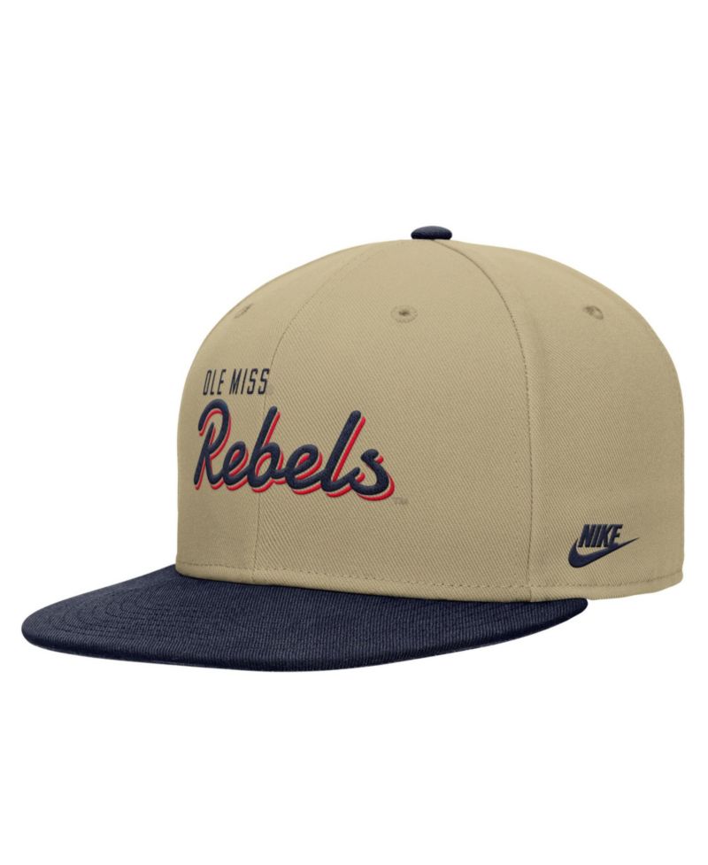 Men's Beige/Navy Ole Miss Rebels Pro Dri-FIT Snapback Hat