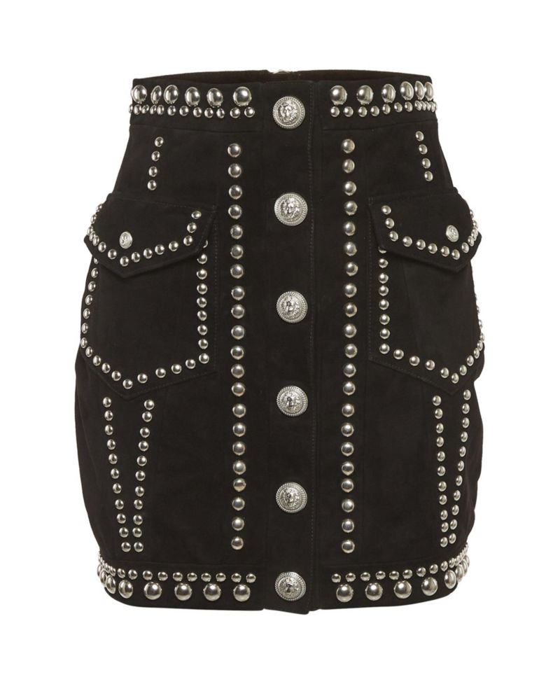 Women's Studded Suede Mini Skirt