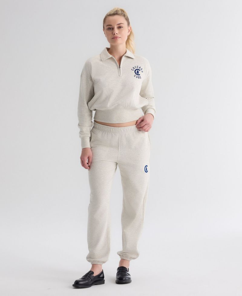 Women's Chicago Cubs Iconic High-Rise Tapered-Leg Track Pants