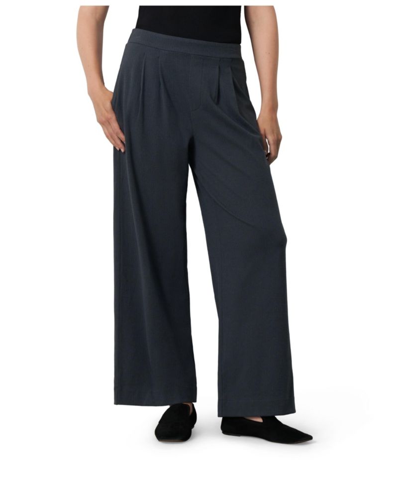 Women's Pleated Wide-Leg Pull-On Pants