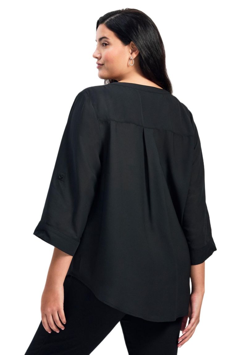 Women's Plus Size Madeline Tab Sleeve Blouse