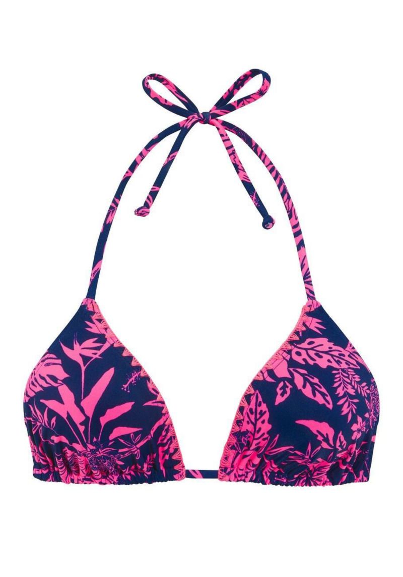 Women's Floral Print Tropical Removable Pads Triangle Bikini Top