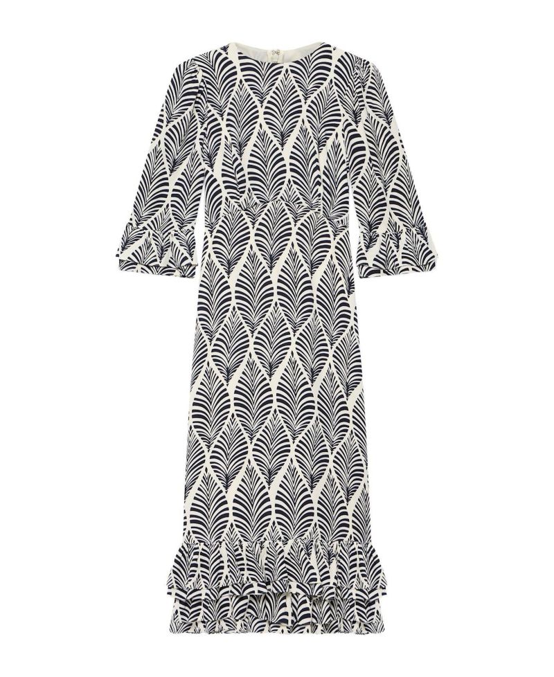 Women's Printed Tiered-Ruffle Rayon Midi Dress