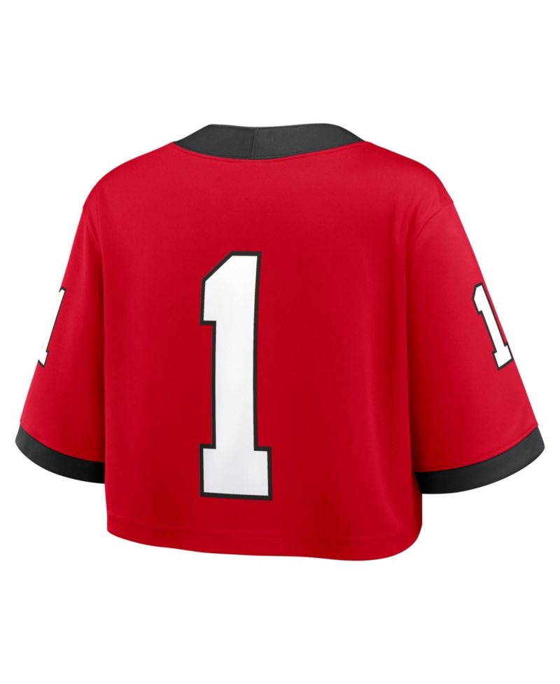 Women's Red Georgia Bulldogs Game Crop Top Jersey