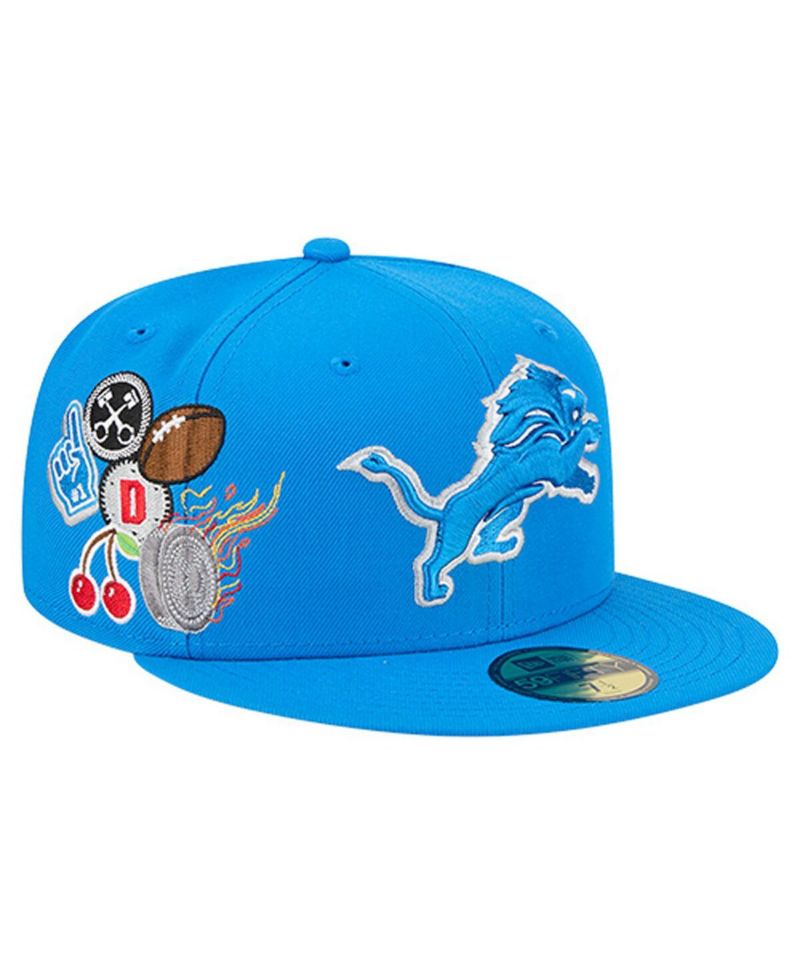 Men's Blue Detroit Lions Group Chat 59FIFTY Fitted Hat