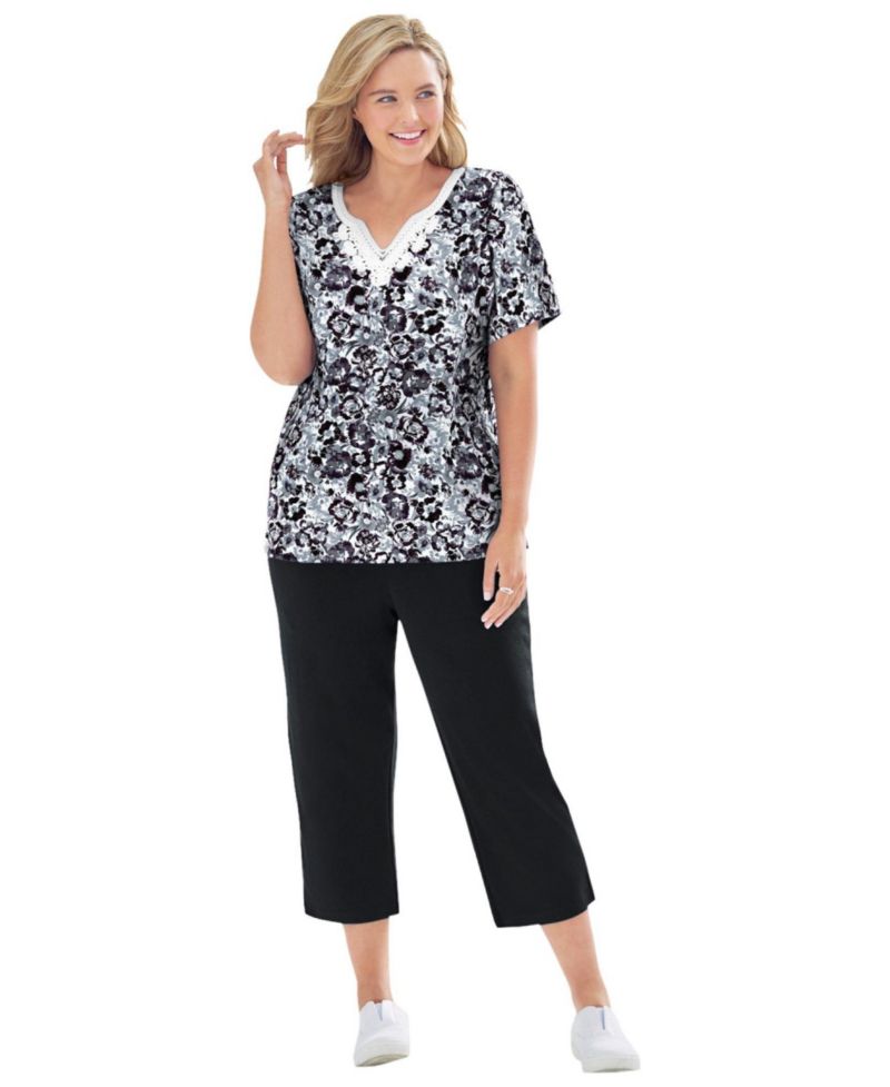 Plus Size Within 2-Piece Tunic and Capri Set