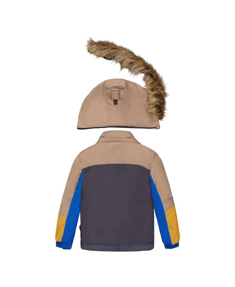 Big Boys 6-16 Two Piece Play Snowsuit Colorblock with Dinosaur Print Pants