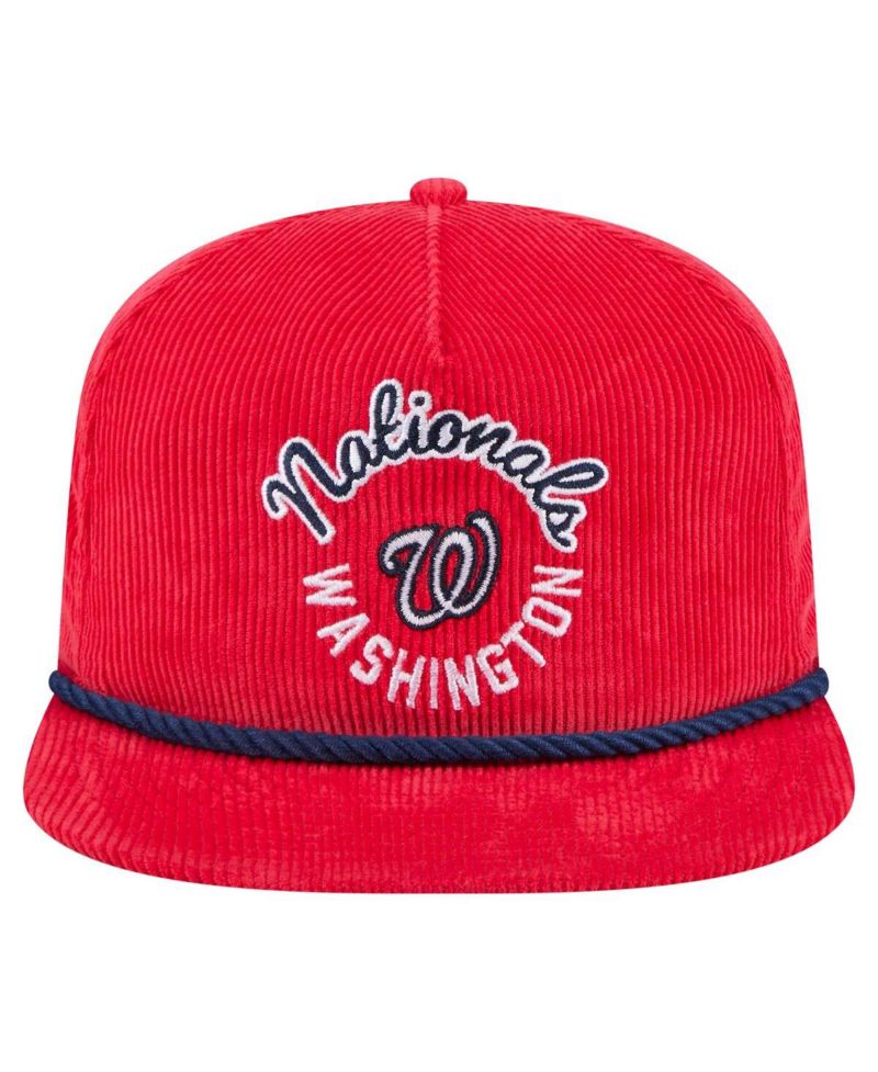 Men's Red Washington Nationals Full Circle Corduroy Golfer Adjustable Hat