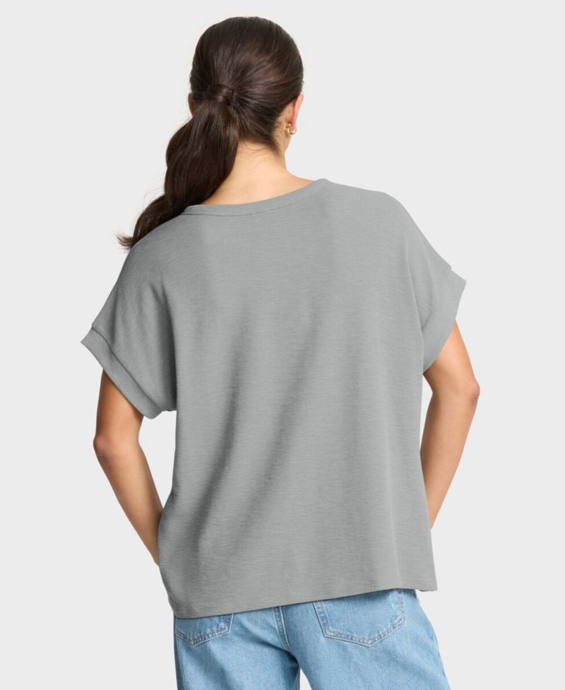 Women's Heather Gray Seattle Seahawks Oversized Hometown Premium Henley Shirt