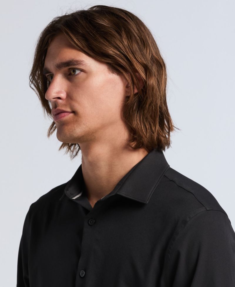 Men's Slim-Fit Stretch Solid Button-Down Twill Shirt
