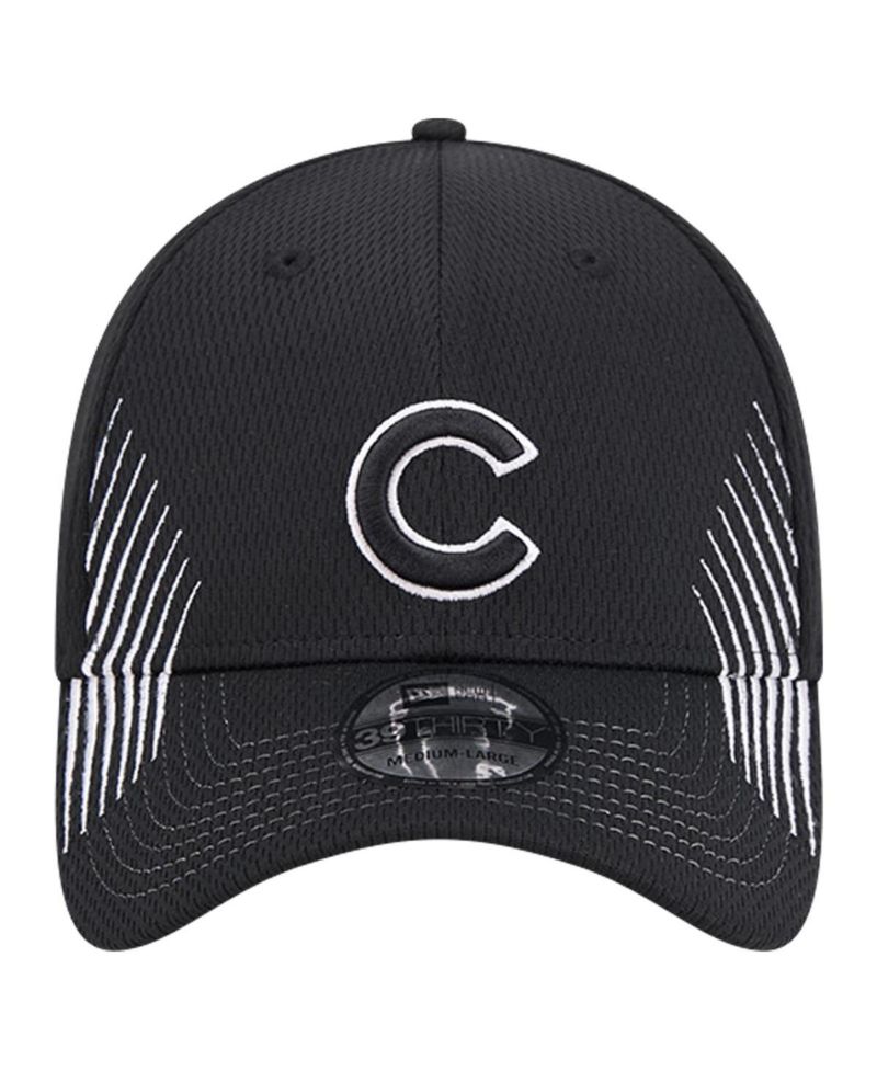 Men's Black Chicago Cubs Active Dash Mark 39THIRTY Flex Hat