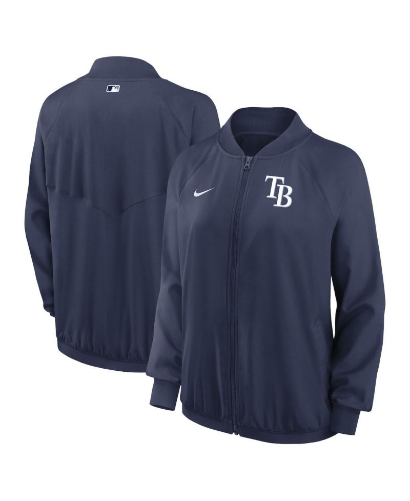 Women's Navy Tampa Bay Rays Authentic Collection Team Raglan Performance Full-Zip Jacket