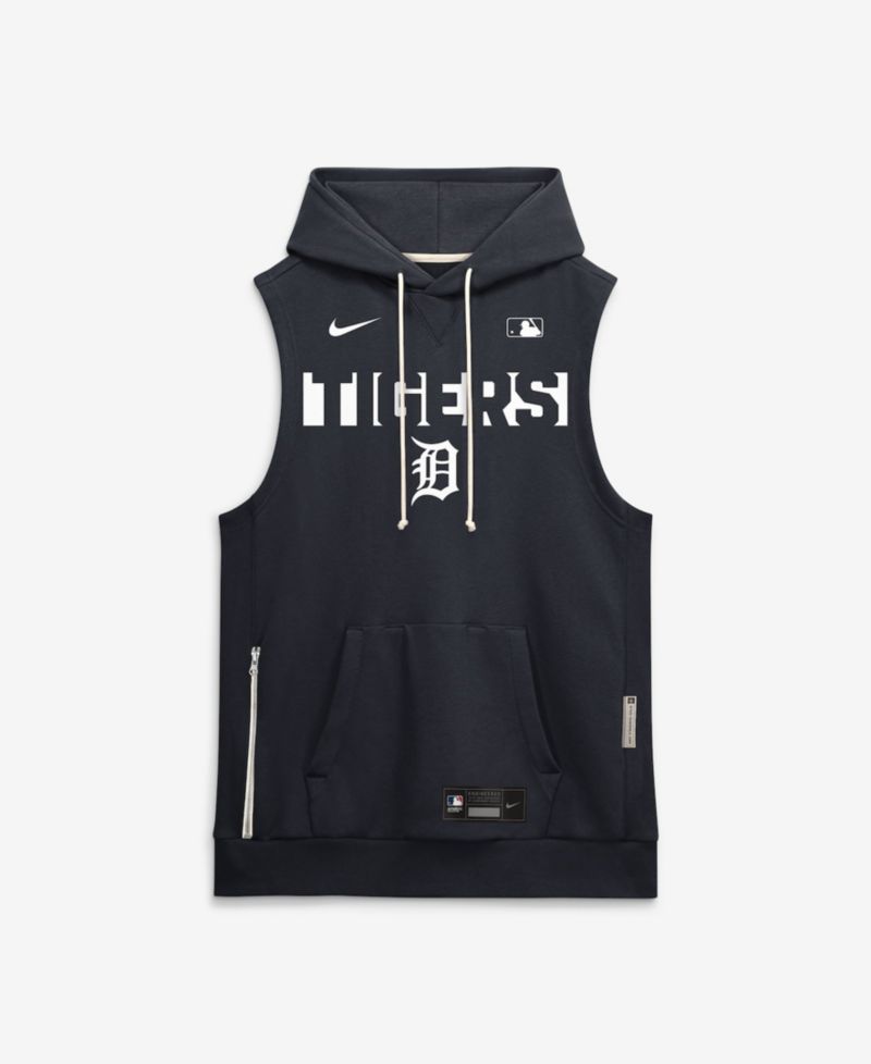 Men's Navy Detroit Tigers Authentic Collection Standard Issue Dri-FIT Sleeveless Hoodie