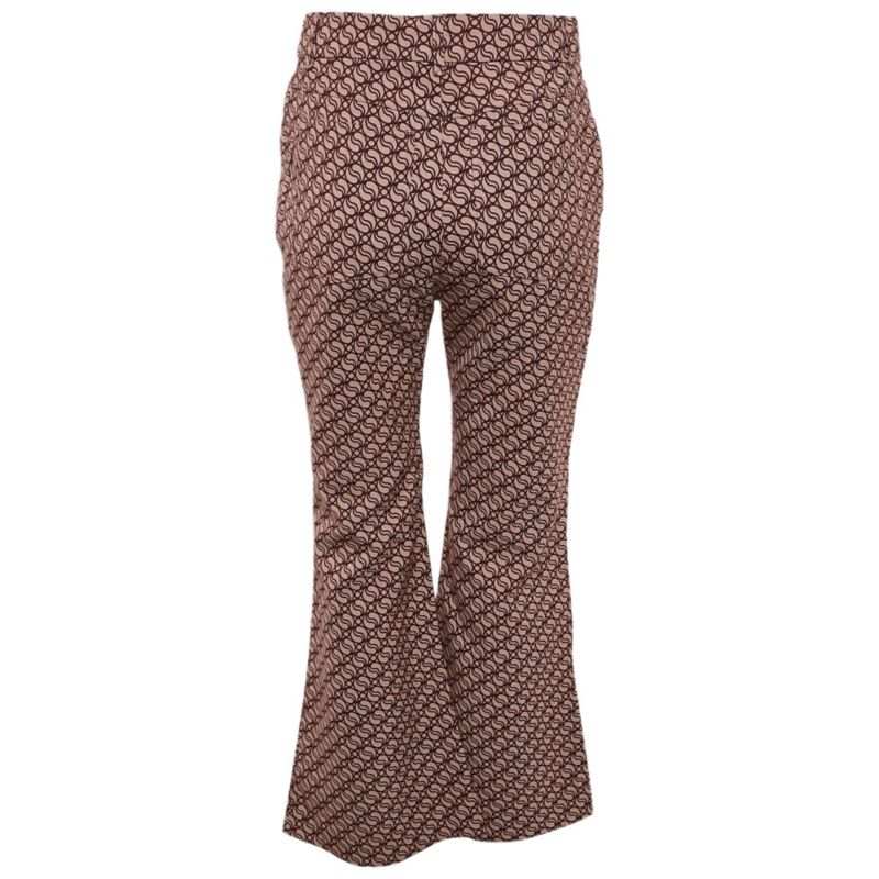 Women's Pink/red Jacquard Wide Leg Pants