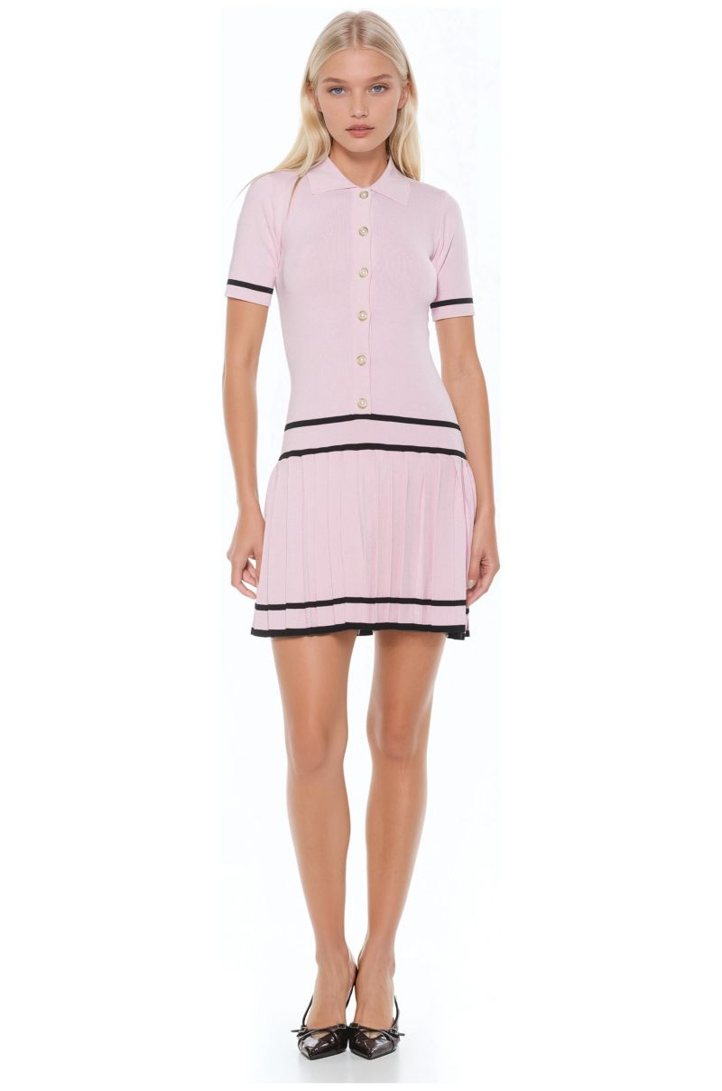 Women's Lucinda Fully Knit Collared Short Sleeve Dress