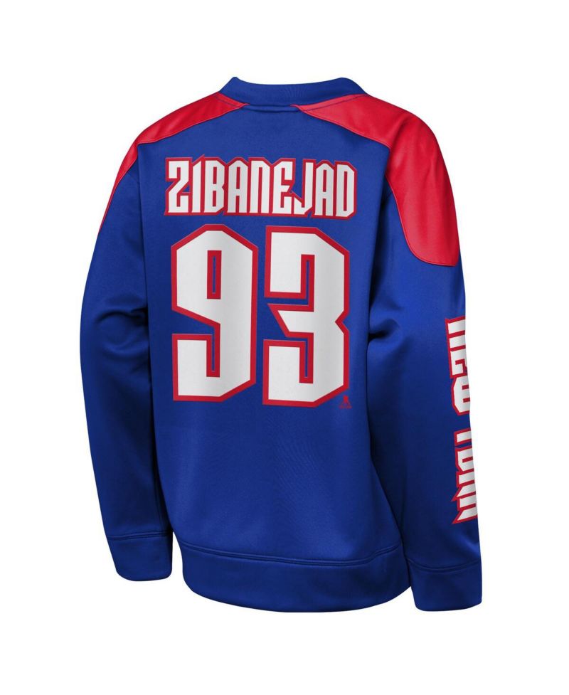 Big Boys and Girls Mika Zibanejad Blue New York Rangers Best Defense Name & Number Crewneck Sweatshirt