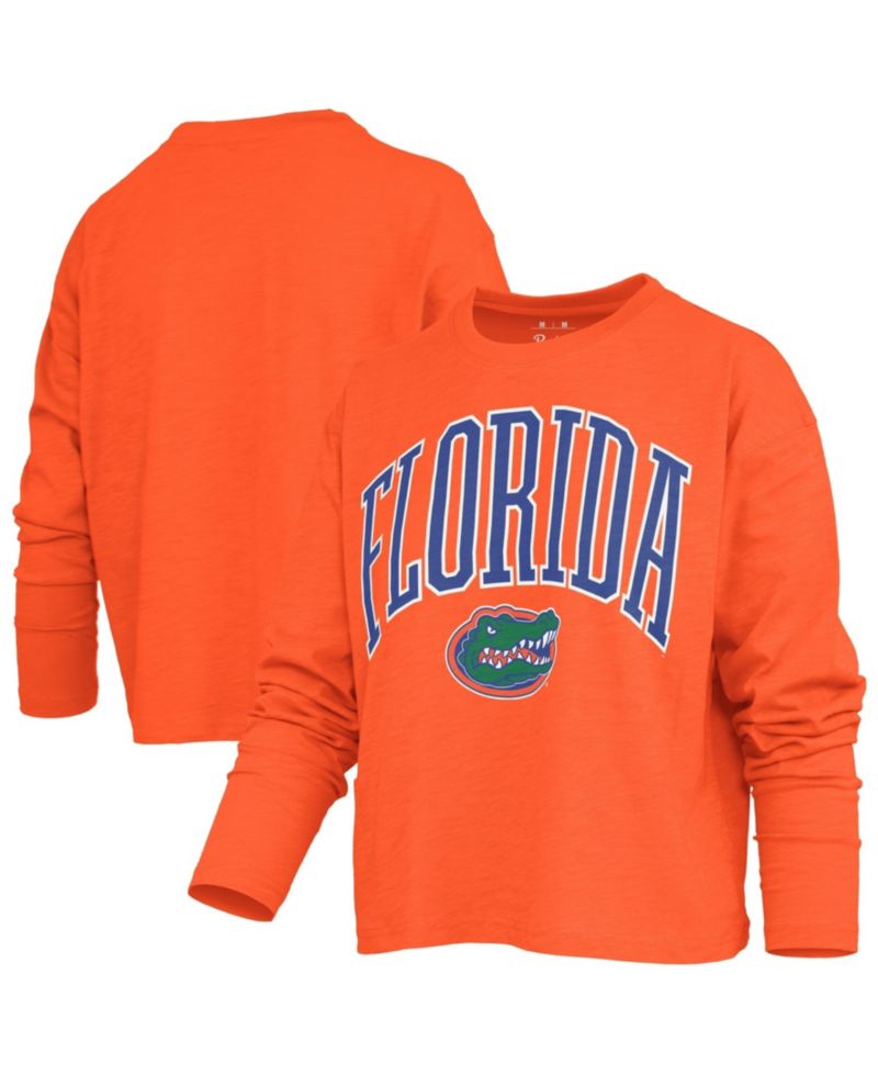 Women's Florida Gators Motley Waist-Length Boxy Burnout Long-Sleeve T-Shirt