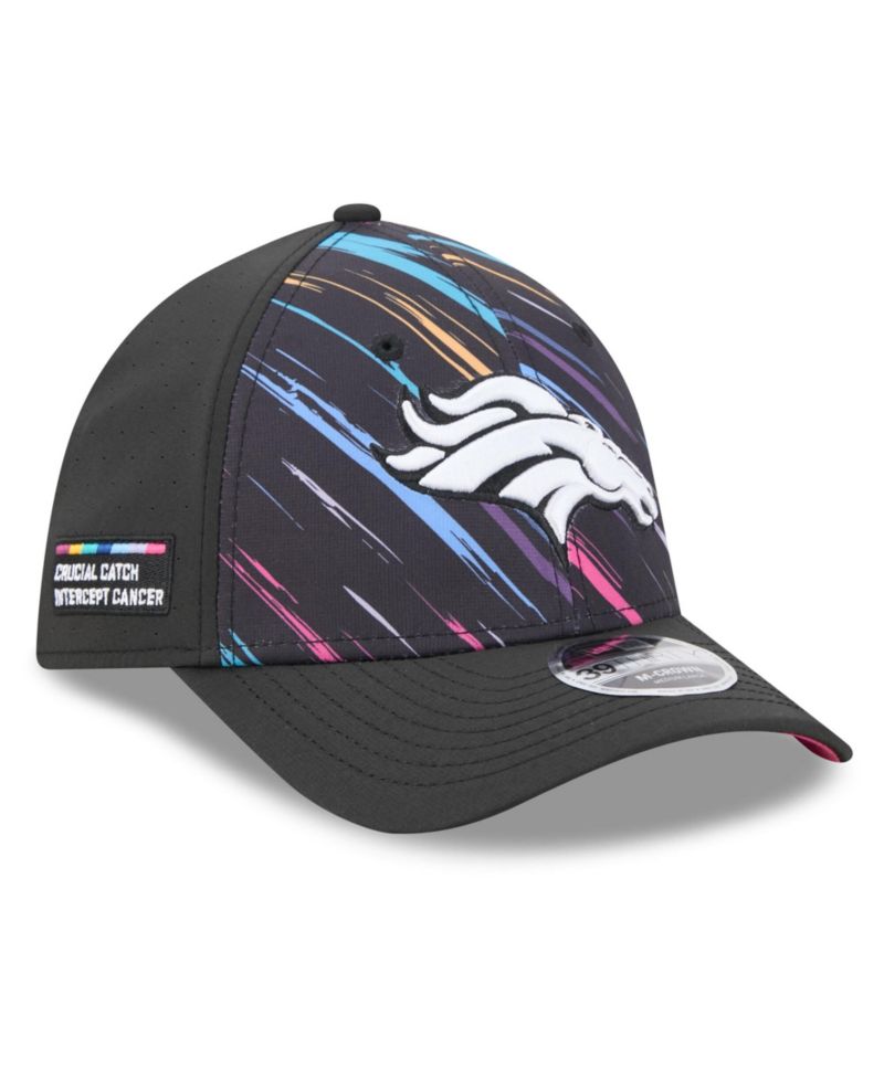 Men's Black Denver Broncos 2026 NFL Cruical Catch 39THIRTY M-Crown Stretch Hat