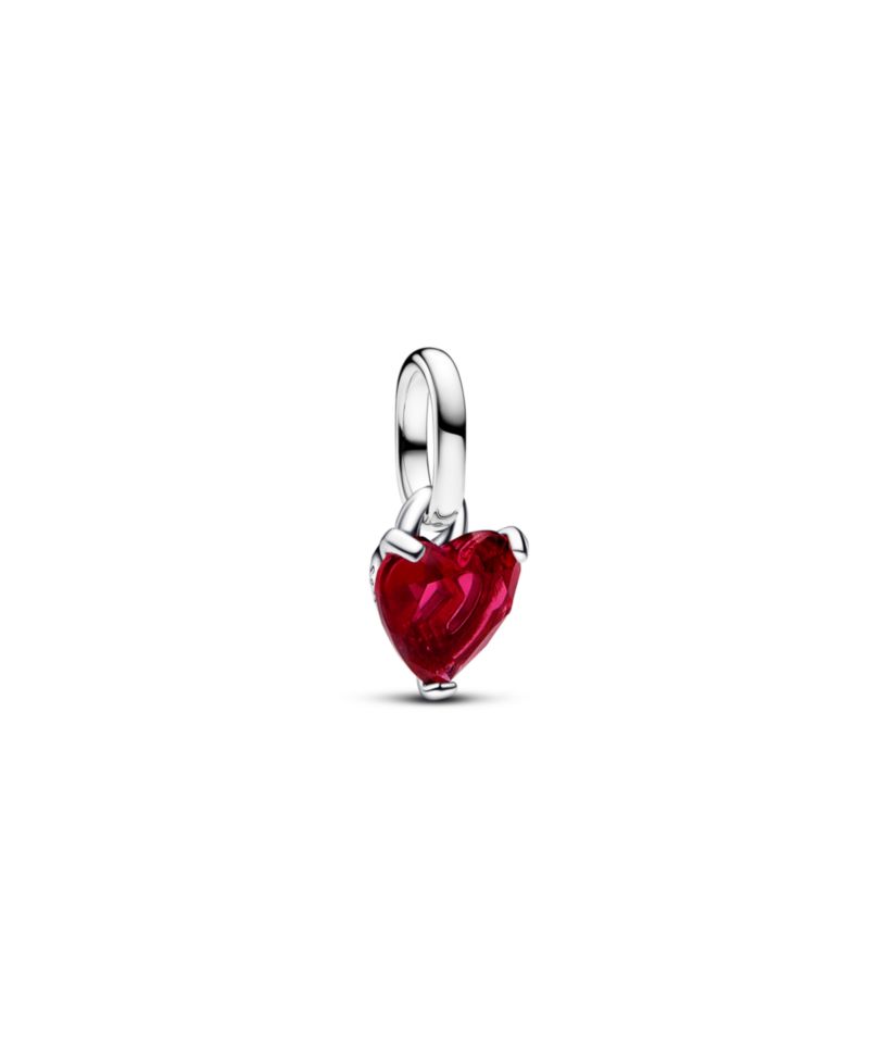Broken Heart Red Crystal Dangle Charms