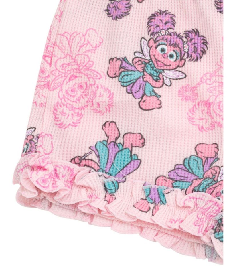 Baby Girls (0M-24M) Abby Cadabby Waffle Knit T-Shirt and Shorts Outfit Set