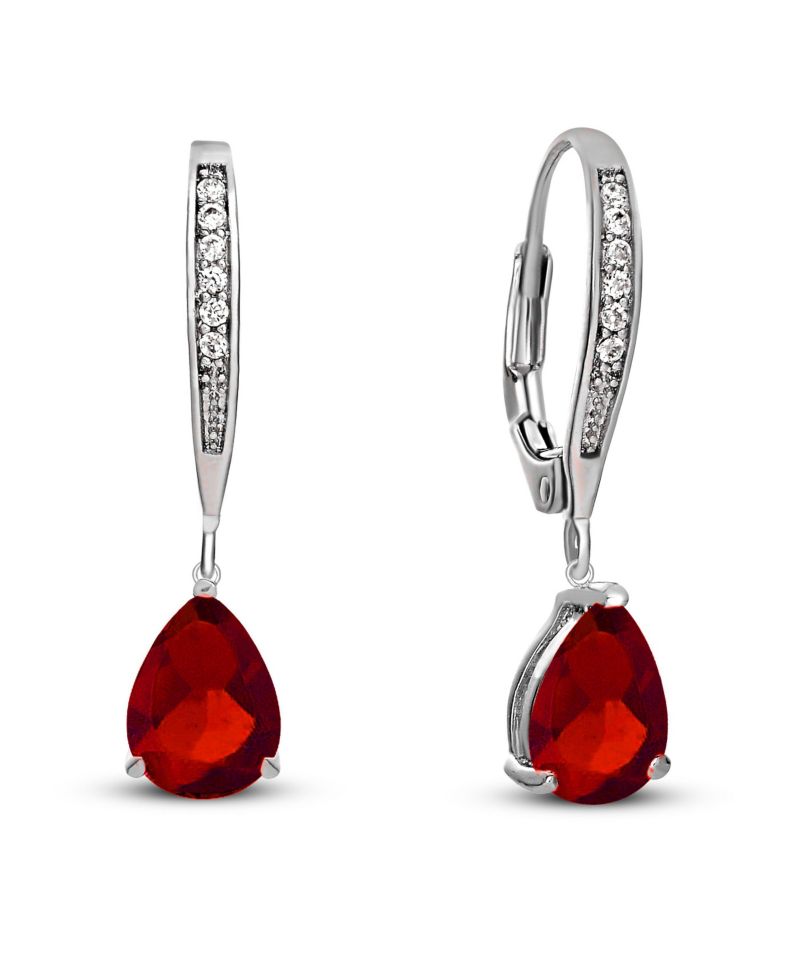 Dainty White Gold Plated Pear CZ Extra Mini Teardrop Earrings