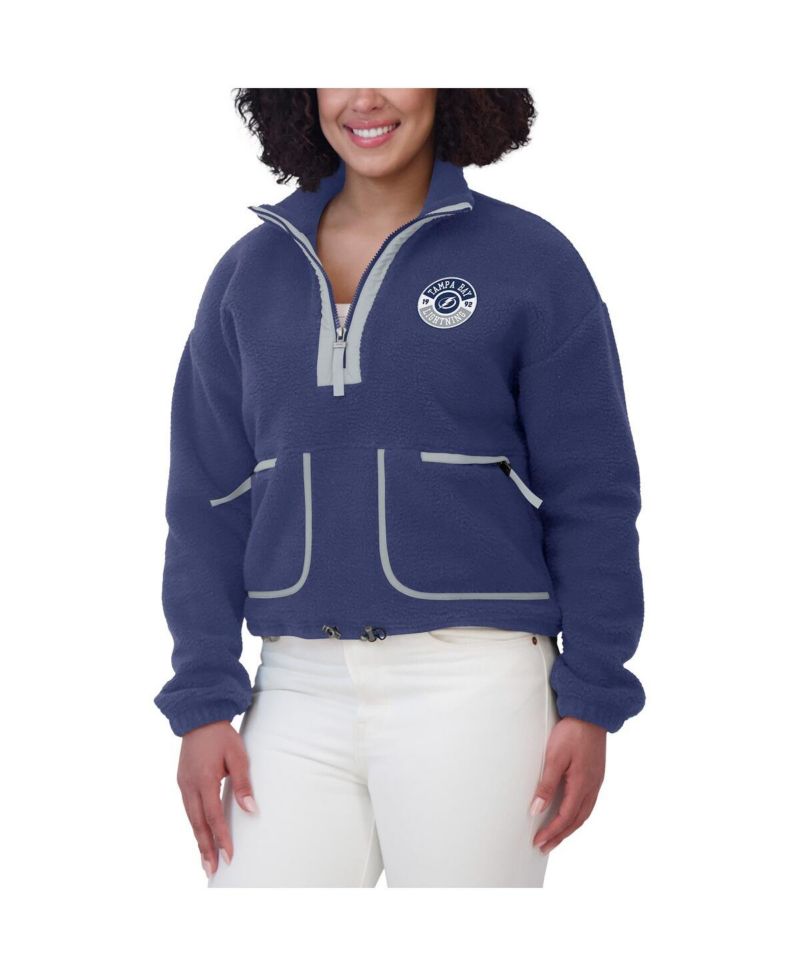 Women's Blue Tampa Bay Lightning Polar Fleece Half-Zip Jacket