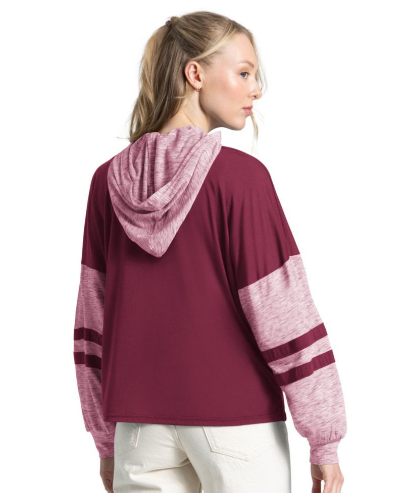 Women's Maroon Colorado Avalanche Fuel Up Long Sleeve Hooded T-Shirt