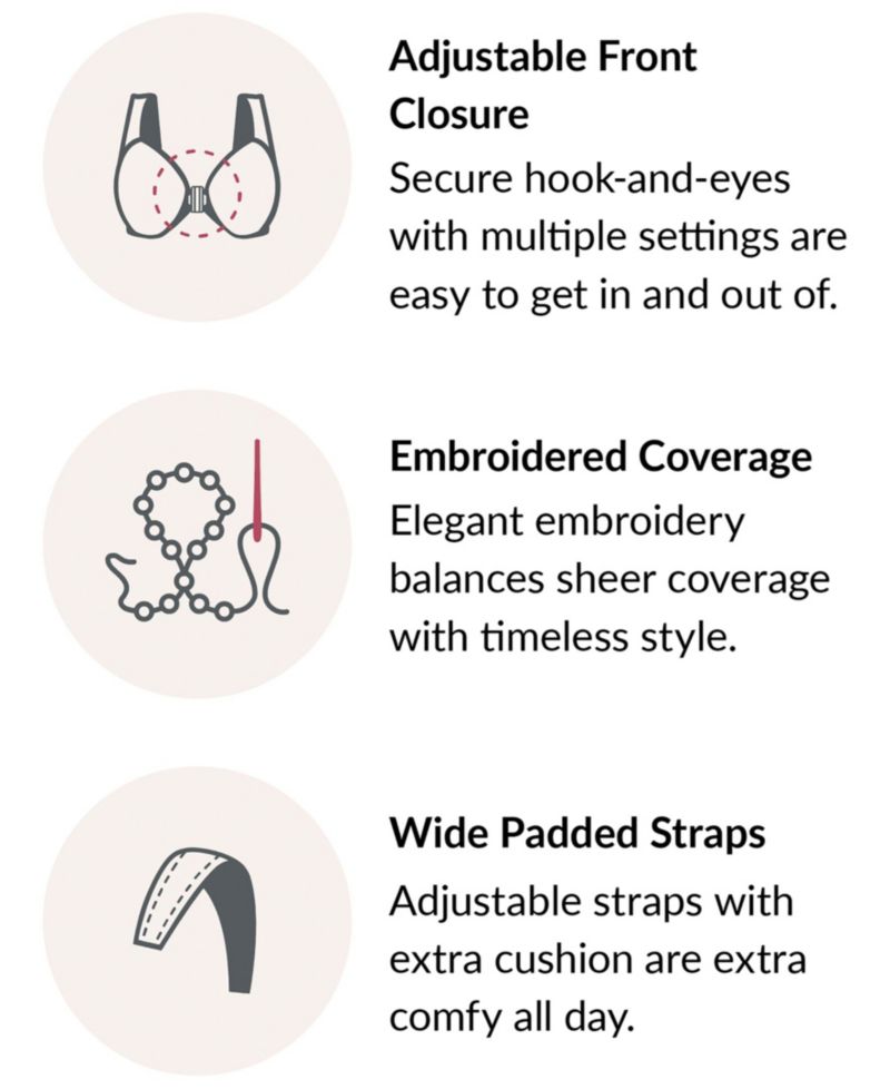 Women's Full Figure Plus Size MagicLift Front Close Support Bra 1200
