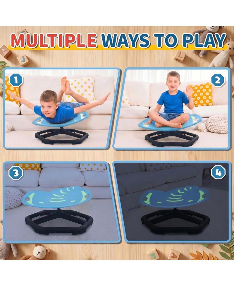 Spinning Sensory Chair, Glow-in-the-Dark Elephant Swivel Seat for ADHD/Autism, Non-Slip, Training Coordination