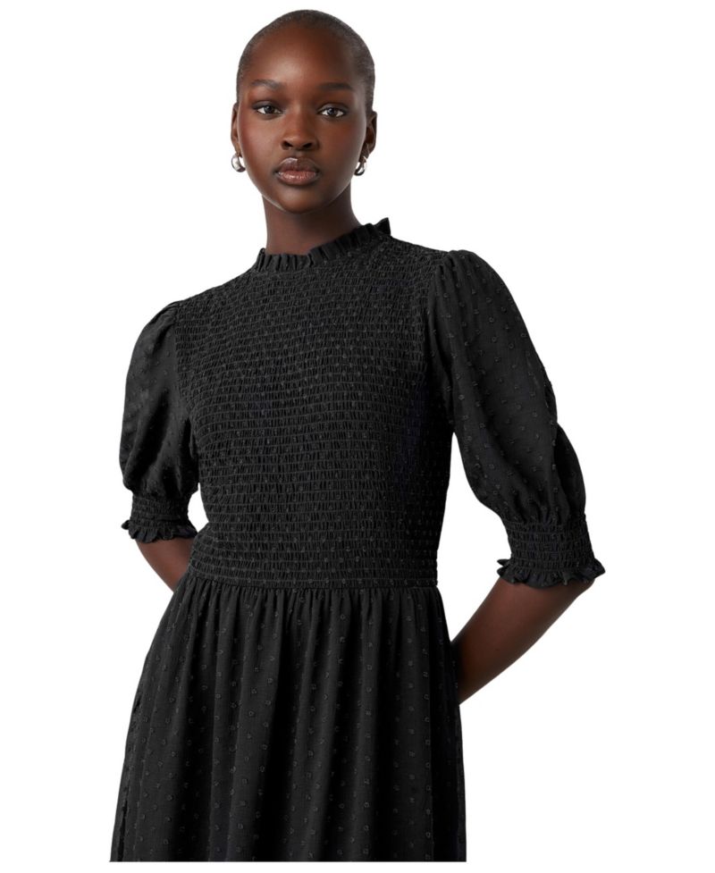 Women's Amelia 3/4-Sleeve Puff Tiered Chiffon Midi Dress