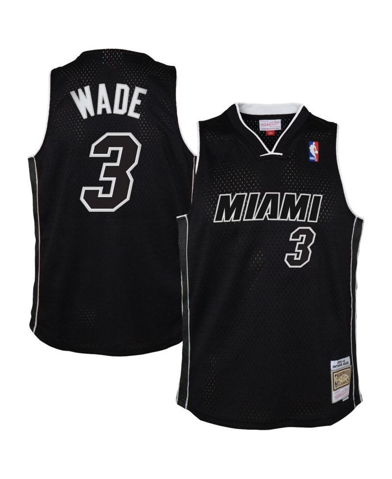 Big Boys and Girls Dwyane Wade Black Miami Heat 2011/12 Hardwood Classics Swingman Alternate Jersey