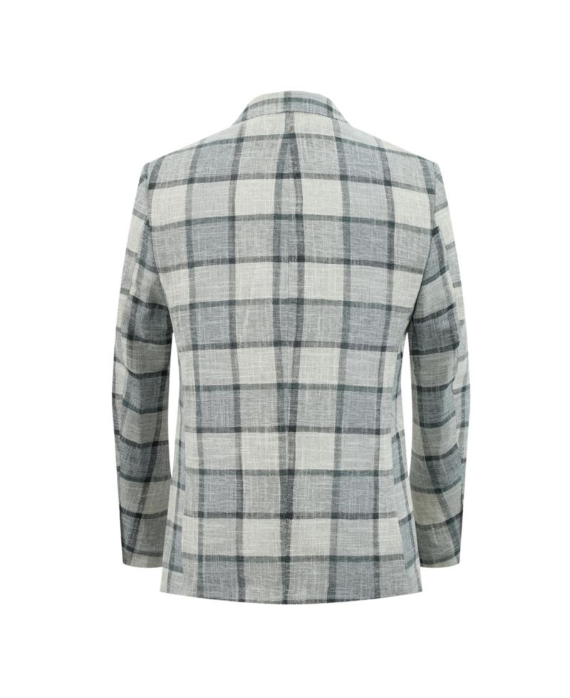 Boys Slim Fit Plaid Blazer