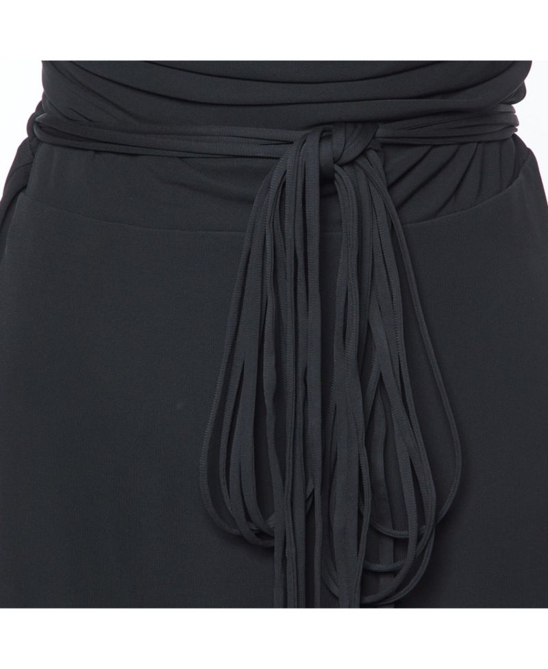 Women's Crepe Lace Up Back Sleeveless Dress