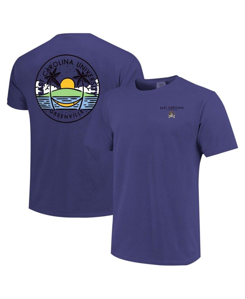 Men's and Women's Purple ECU Pirates Scenic Comfort Colors T-Shirt