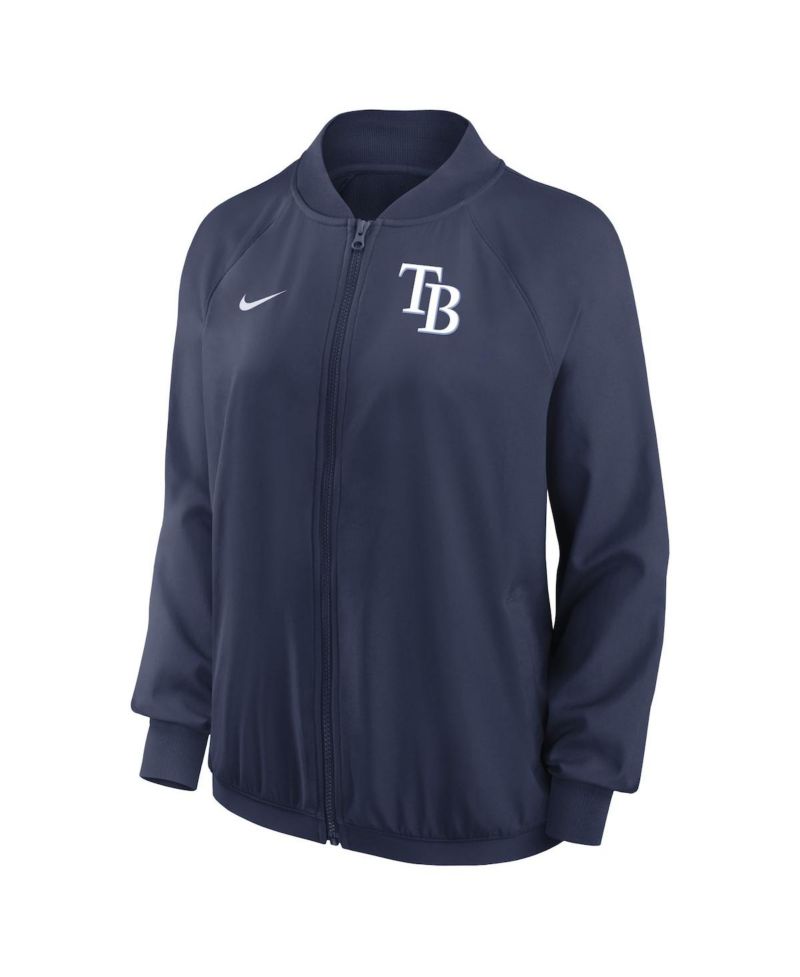 Women's Navy Tampa Bay Rays Authentic Collection Team Raglan Performance Full-Zip Jacket