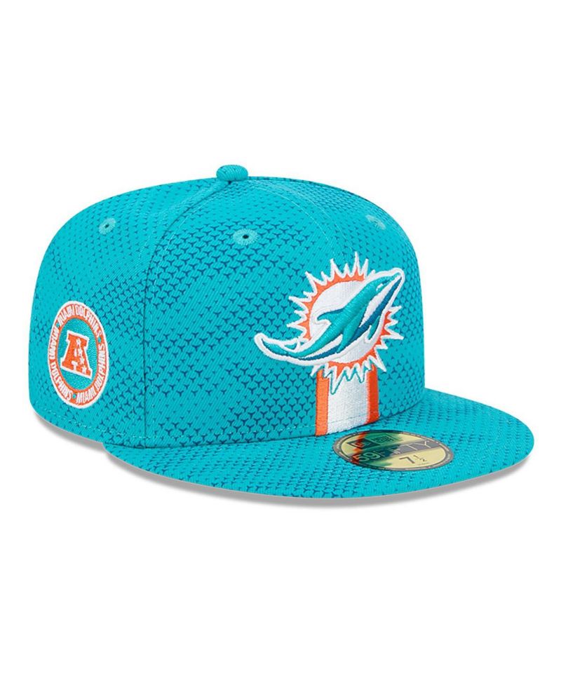 Men's Aqua Miami Dolphins 2024 Sideline 59FIFTY Fitted Hat