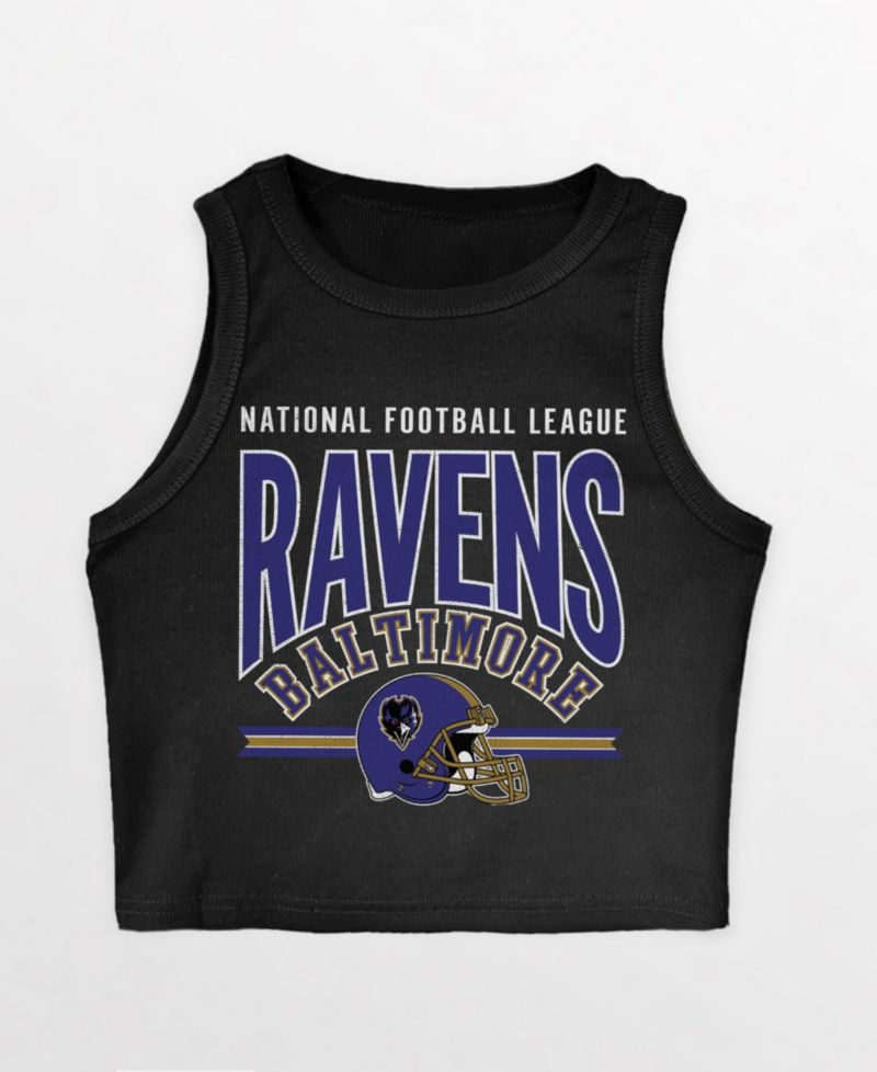 Women's Baltimore Ravens Mic Drop Crop Ribbed Tank Top