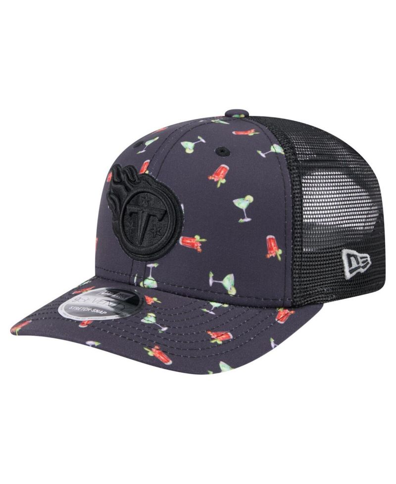 Men's Navy/Black Tennessee Titans Adventure Drinks Pattern 9SEVENTY Stretch-Snap Hat