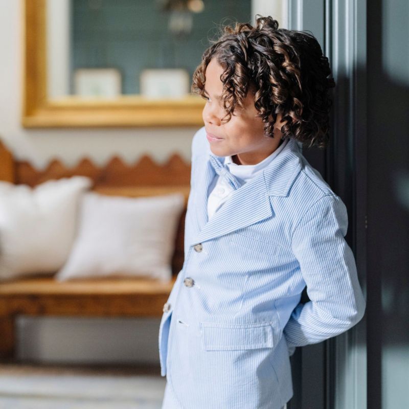 Toddler Boys Hope and Henry Classic Seersucker Suit Jacket