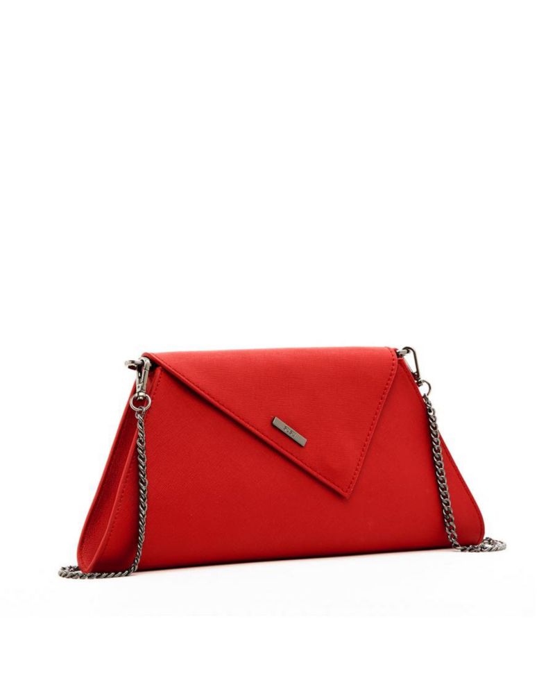 Red Clutch Bag Saffiano Leather Clutch Purse Crossbody Evening Purse Unique Women's Red Handbag