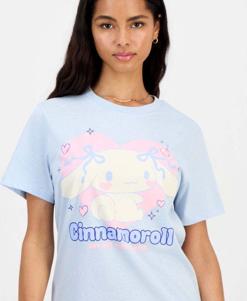 Juniors' Cinnamoroll Bow Graphic-Print Tee