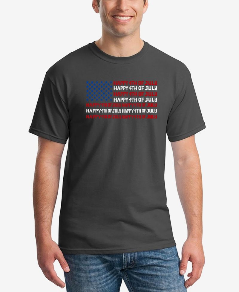 Men's Happy 4th of July Word Art T-Shirt
