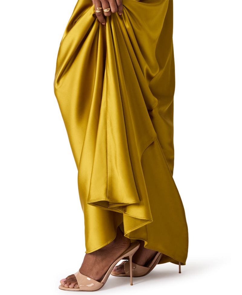 Women's Strapless Open-Back Satin Dress