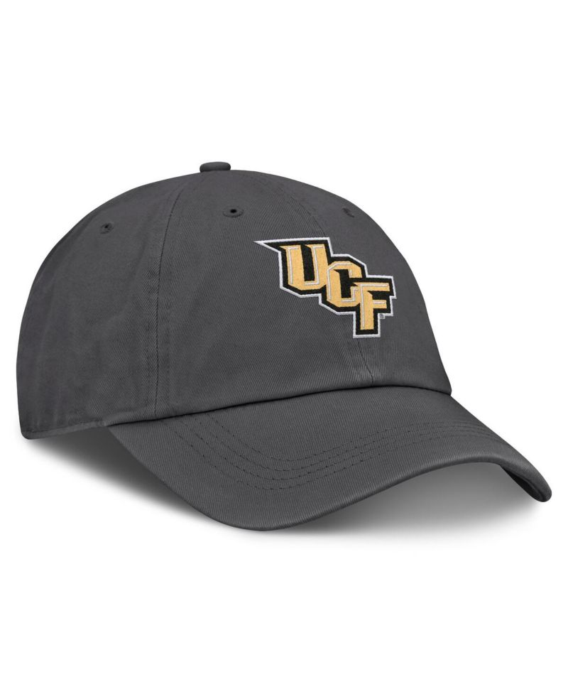 Men's Heather Charcoal UCF Knights Team Logo Washed Adjustable Hat