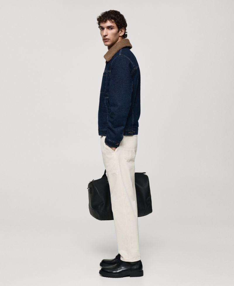 Men's Shearling Lining Denim Jacket