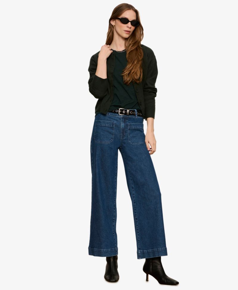 Petite Mid-Rise Wide-Leg Jeans
