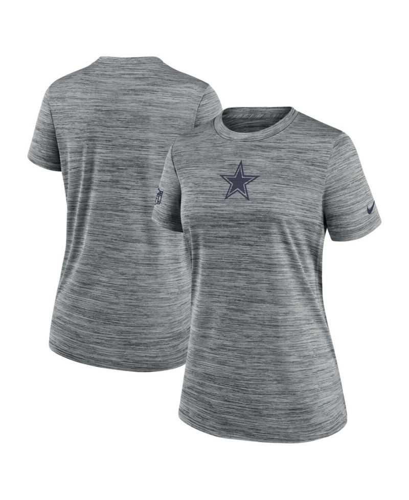 Women's Gray Dallas Cowboys Sideline Velocity Performance T-Shirt