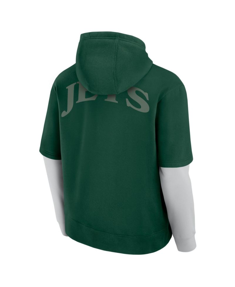 Men's and Women's Green New York Jets Sleek Elements Pullover Hoodie