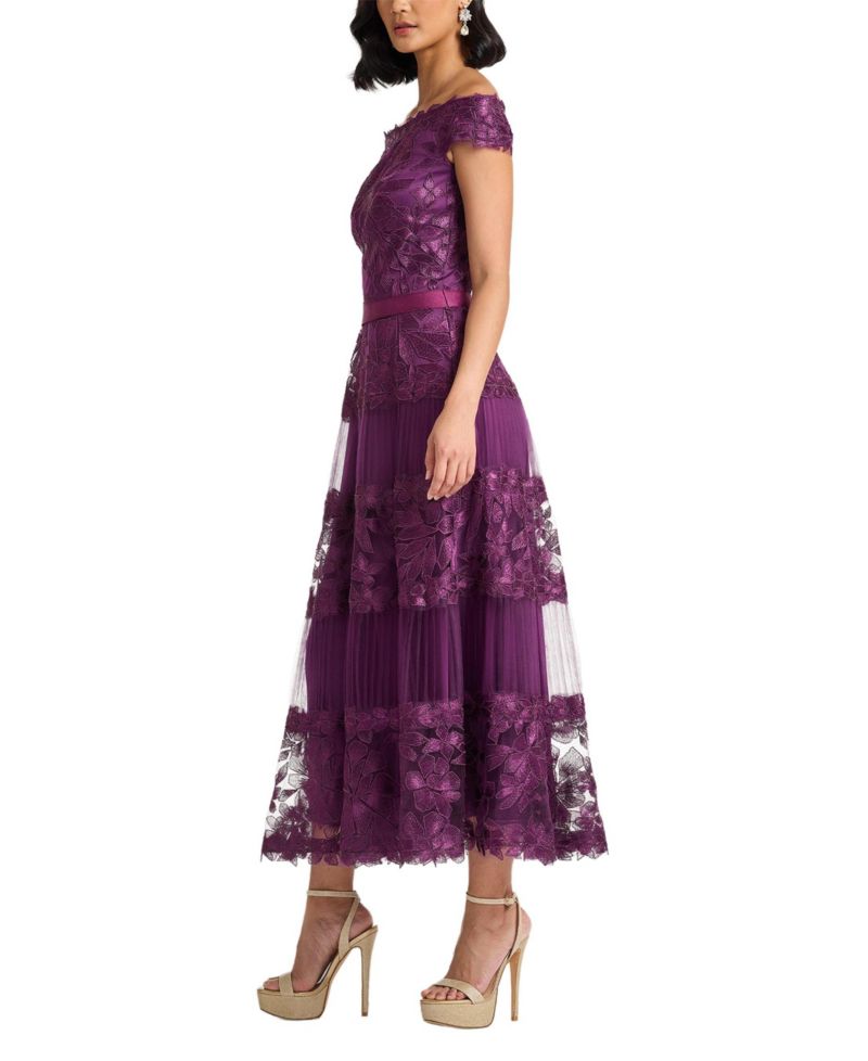 Women's Adriane Floral Embroidered Tea-Length Dress